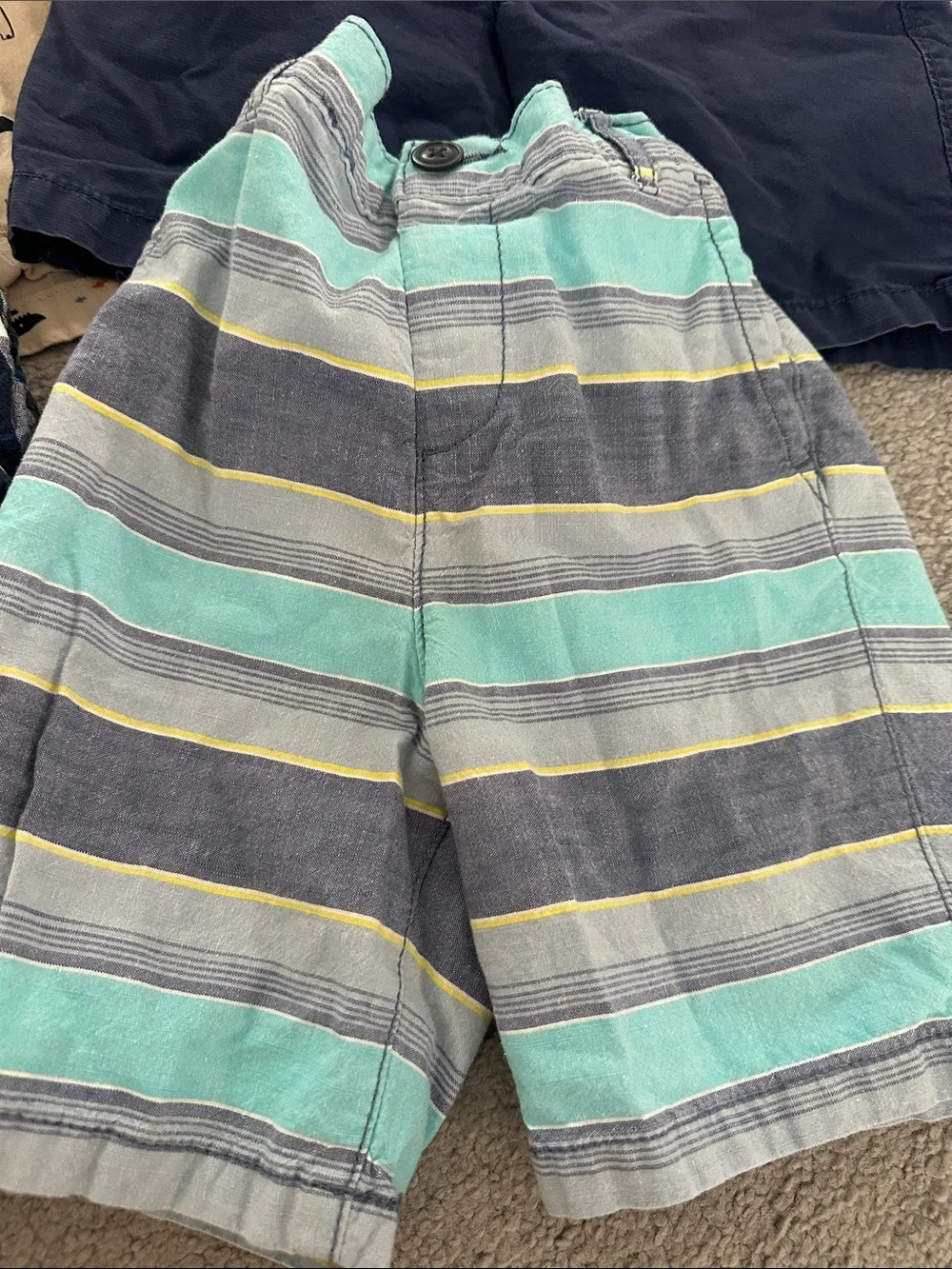 Carter's Boys Multi-Pattern Blue Tan Navy Shorts Set